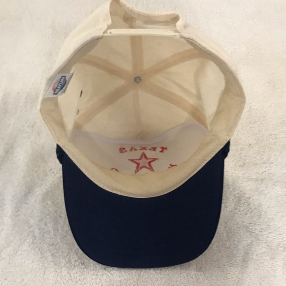 Nissun Cap's "Texas National Guard" Adjustable Cream&Blue&Red Vintage Ball Cap - Picture 11 of 14
